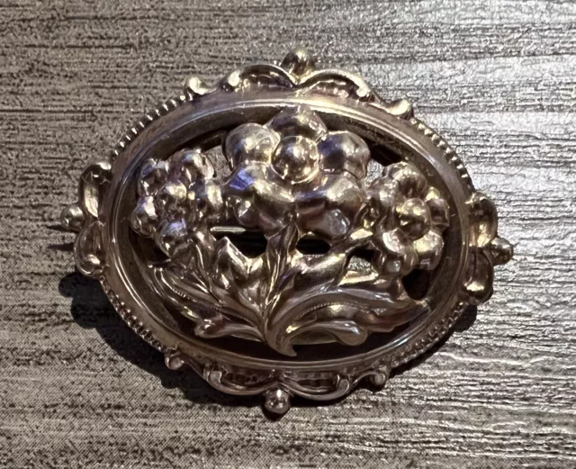 Broche ancienne « coq de montre a gousset » - plaque or