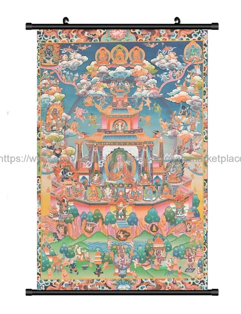 Thangka Tibétain Gandhanra - Padmasambhava Dorure, Décoration Zen Et Méditation