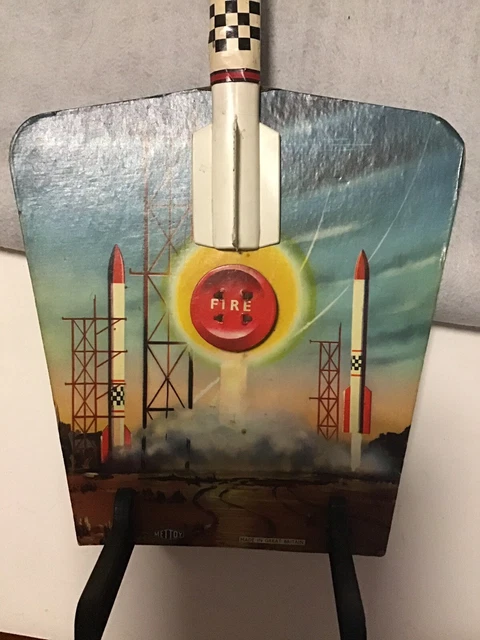 VINTAGE METTOY SPACE Rocket Sattelite Fire Blast Off Toy Made In Great ...