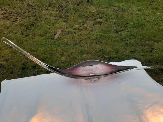Superbe Coupe En Verre Bullé, Vintage  Style Daum.