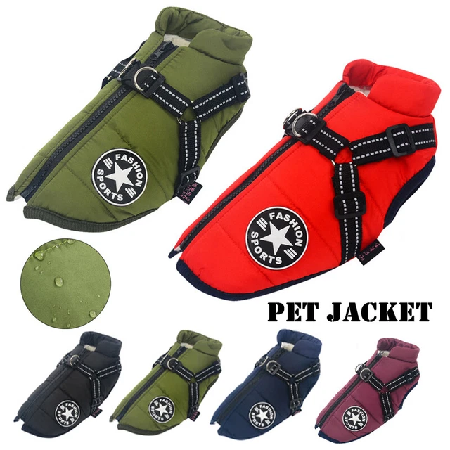 Autumn Winter Pet Vest Pet Puppy Dog Cat Warm Padded Coat Harness Zip Jacket