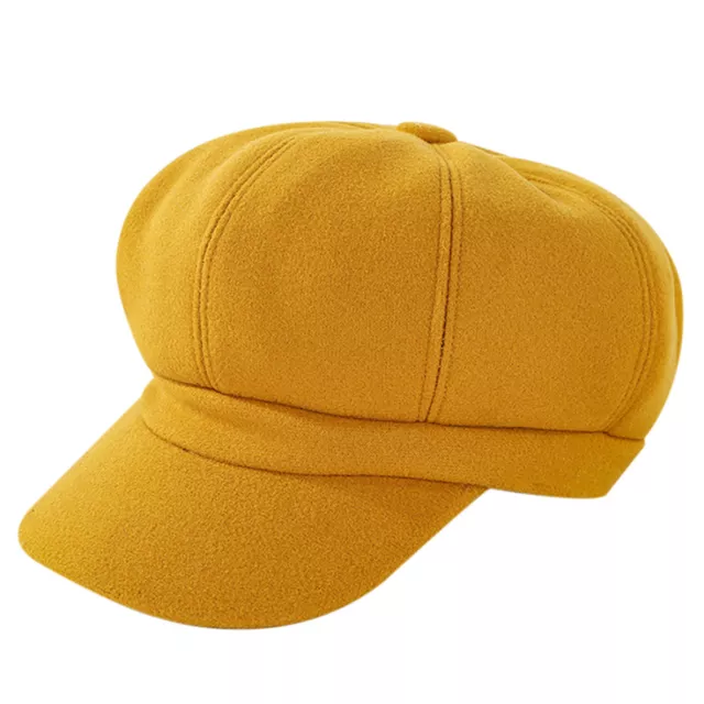 Ladies Womens Girls Wool Blend Baker Boy Peaked Cap Newsboy Hat Beret Cap AU 3