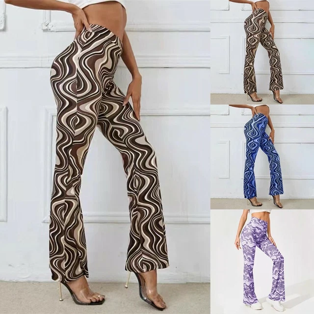 Femme Évasé Pantalon Respirant Comfy.casual Haut Leggings Taille