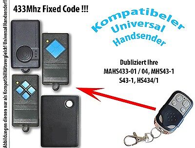 GPD 433 MHZ Télécommande Manuelle Compatible Avec Porte Garage GPD60,GPD65,PSGTA60 