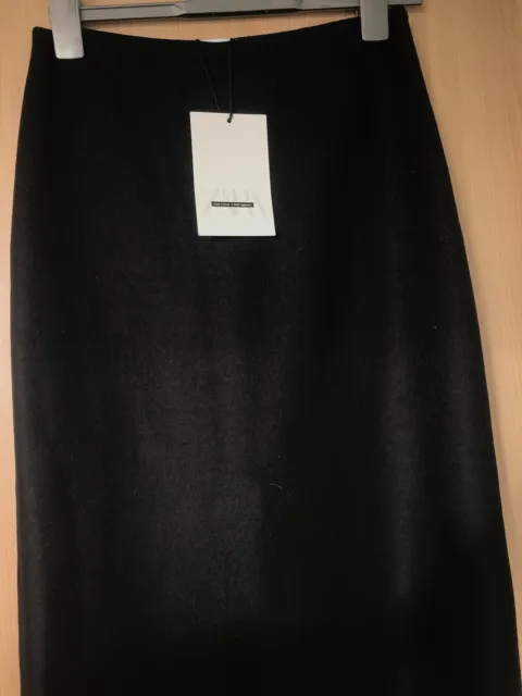 ZARA NARCISO RODRIGUEZ Black Wool Blend Skirt Size S (RRP £139.99)