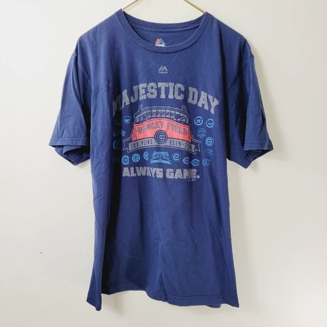 Chicago Cubs Wrigley Field tee shirt XL Majestic Triple Peak