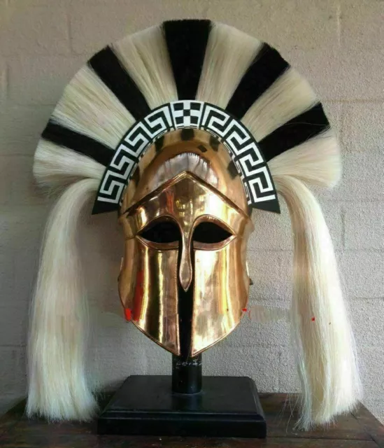 Medieval Armour Corinthian Helmet With Black Plume Greek Knight Spartan Designer