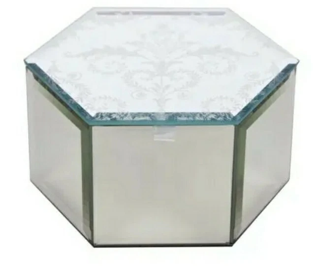 LAURA ASHLEY JOSETTE Mirrored Jewellery Box Hexagon 15.00 PicClick UK