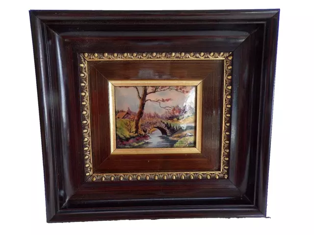 Tableau en émaux de Limoges-Enamel on copper painting-Paysage-P Bonnet-MOF