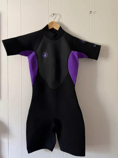 Women's Body Glove Pro 3 Springsuit Shorty Wetsuit Size Med Purple Black Shorts