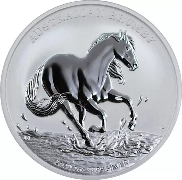 Australien 1 $  2020  Australian Brumby  1 Unze OZ Silber ST / BU