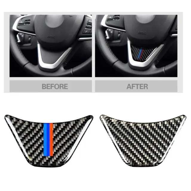FOR BMW X1 F48 F45 F46 2 Tourer Car Steering Wheel Cover Carbon Fiber M  Stickers £3.88 - PicClick UK