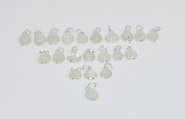 Wholesale 21Pc 925 Solid Sterling Silver Moon Stone Pendant Lot GTC006 O S754