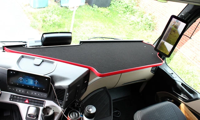 F-CORE Tisch Für Armaturenbrett Mercedes ACTROS MP4 - Champagnerfarben Mit LED Panel