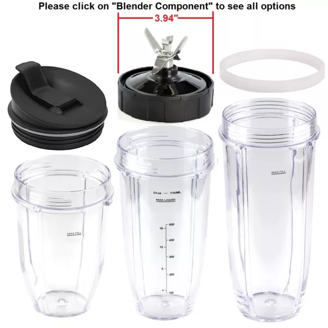 Blender Cups for Ninja Blender, 16OZ Cup with Sip Lids Compatible with Nutri  Ninja Auto IQ Series Blenders
