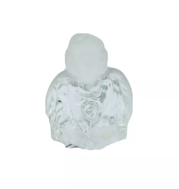 VTG Fenton Frosted to clear Art Glass Guardian Angel  Paperweight Figurine 3”