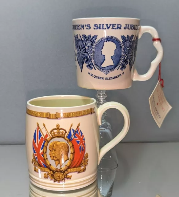 Two Royal Silver Jubilee Commemorative Cups George V 1935 & Queen Elizabeth 1977