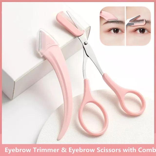 Haar Entfernung Augenbrauen Trimmer Gesicht Rasierer Kamm Schere Neu Beauty ⭐ ] 3