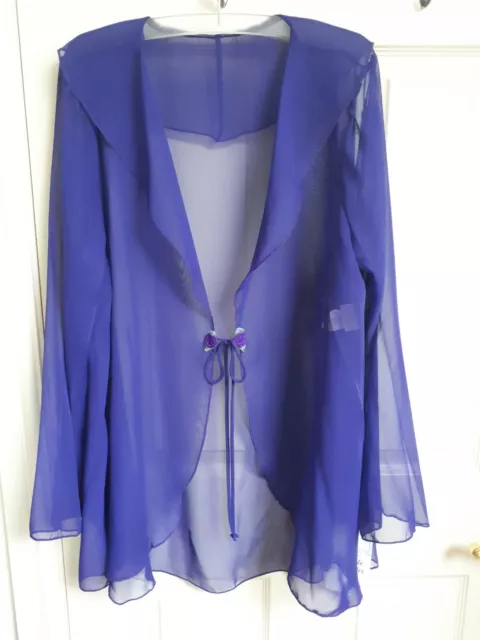 SHIRLEY OF HOLLYWOOD Purple Negligee Robe Size 18-20 Women's Designer ...