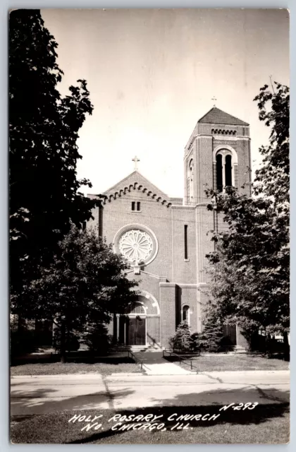 North Chicago Illinois~Holy Rosary Catholic Church~1950 RPPC
