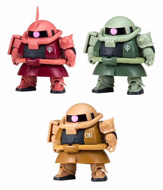 3 X GUNDAM Exceed Model Zaku SD-MS01 Bandai Gashapon Figure Set ...