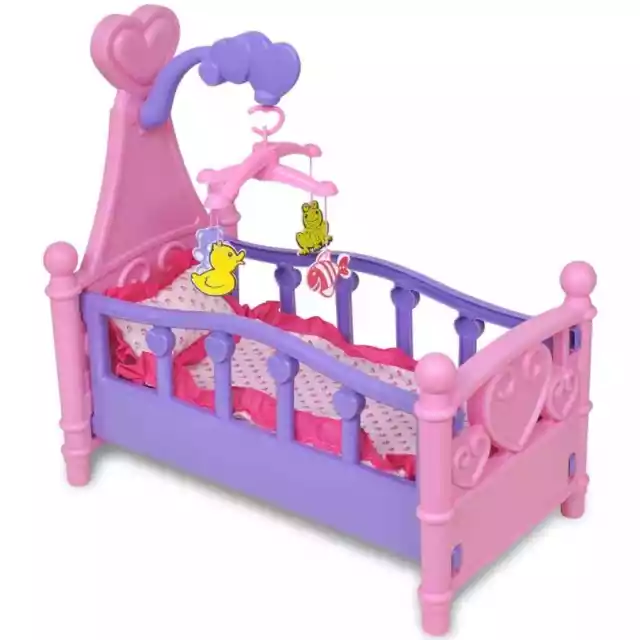 Kids Children Playroom Toy Doll Bed Pink and Purple Pretend Role Play vidaXL