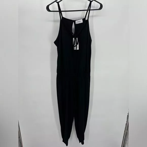 Lanston | NWT Women’s XS Black Soft Sleeveless Drawstring Jumpsuit