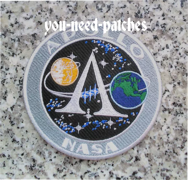 APOLLO A PROGRAM PROJECT MAN MOON LANDING LOGO PATCH NASA SEW ON Raumfahrt