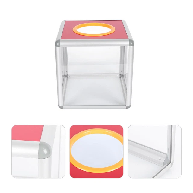 Urne De Tombola Transparente 25cm - Boîte à Dons En Acrylique Et Alliage, Pour événements Et Tirages Au Sort