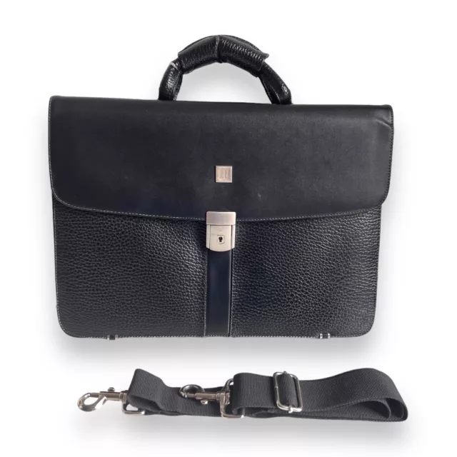 DUNHILL BLACK LEATHER Briefcase Laptop Case 60.00 PicClick UK