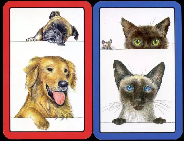 Beautiful Swap Cards Of Pussy Cat And Dog Pair Brand New