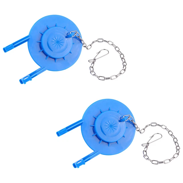 2 piezas solapa de asiento de lona para tanque de inodoro cadena azul