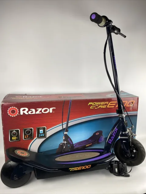 Razor Power Core E100 Electric Scooter - Black/Purple