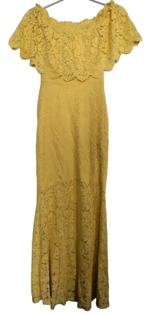 Ladies VILA Dress,Vinavita Off The Shoulder Maxi,Size 34 Euro, 6 uk?,YELLOW ,NEW