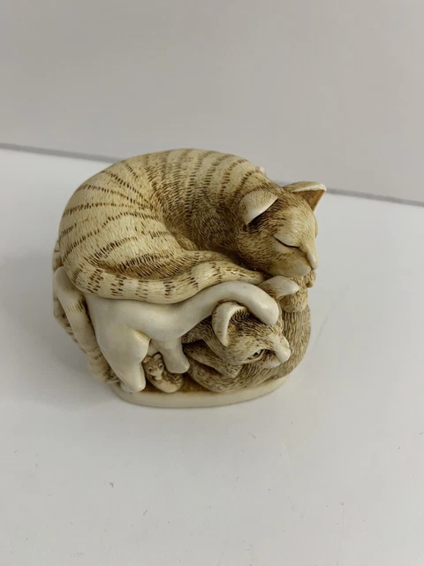 Harmony Kingdom 1995 Rather Large Friends Cats Figurine Trinket Box Vintage Cat