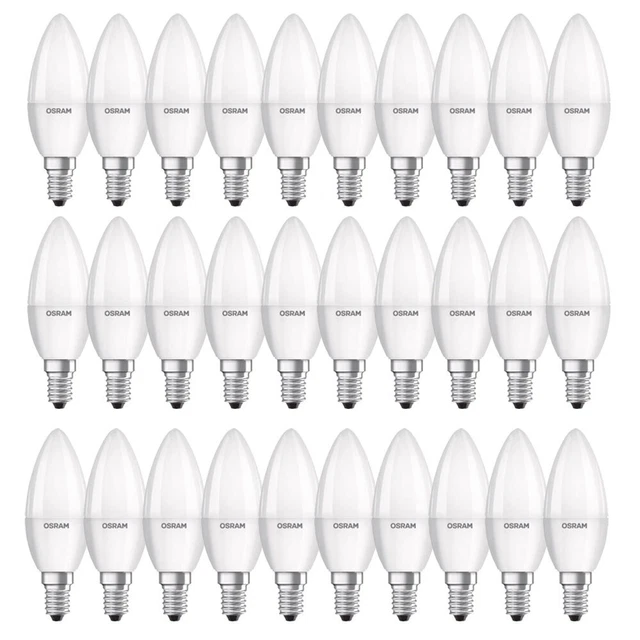 30 x Osram LED Lampen Kerzen 5,5W = 40W E14 matt 470lm Neutralweiß 4000K UVP 99€