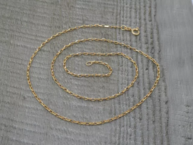 Solid 20" Hallmarked 9ct Yellow Gold Diamond Cut Faceted Belcher Chain 3.9g