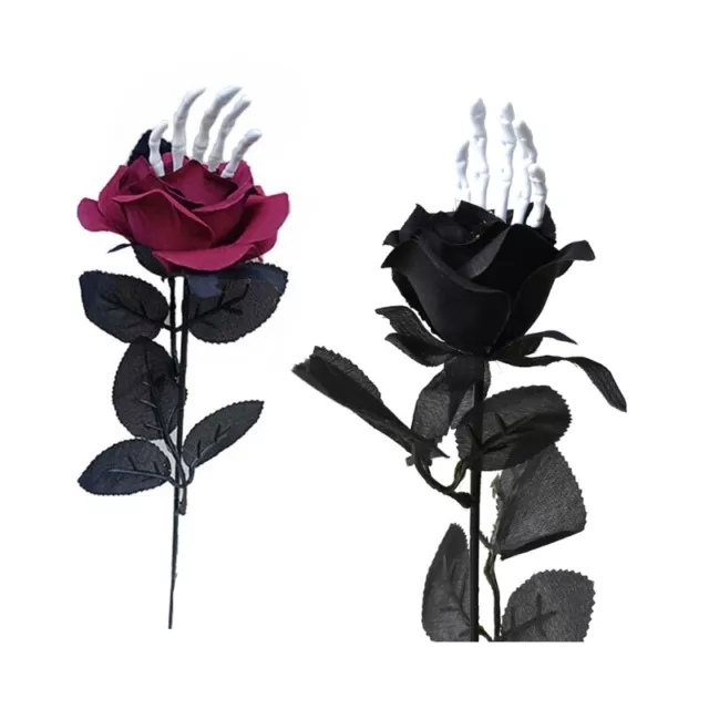 Halloween Skeleton Hand Bone Flower Artificial Rose for Festival Party Decor