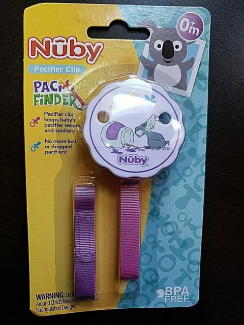 Infant Nuby Pacifinder Pacifier Mouse Clip With Ribbon 0+ Months Nwt Bpa Free