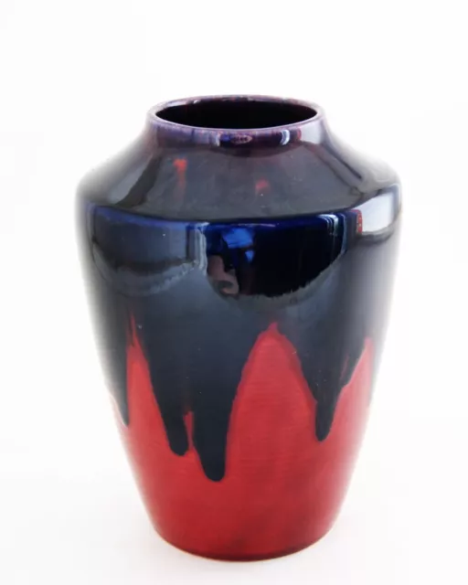 Devonmoor Drip Glaze Deep Purple over Brick Art Pottery Vase Circa 1920