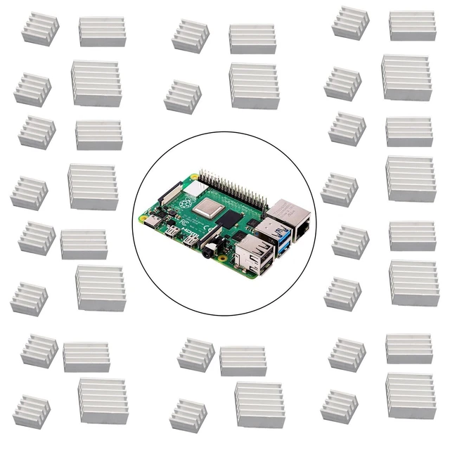 Aluminum Heatsink 40PCS Radiator Cooler Kit + Sticker Raspberry Pi 4B Model