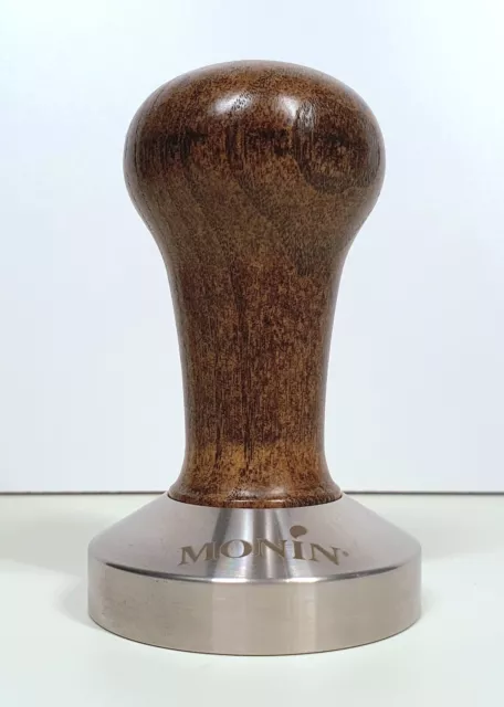 MONIN Barista Profi-Tamper 58mm, flach - Edelstahl mit Holzgriff