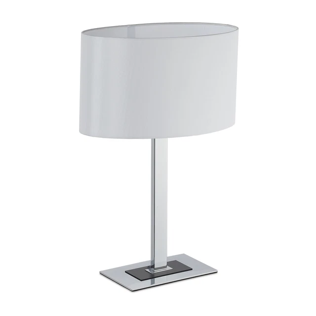 Nachttischlampe edel, Tischleuchte modern, Schirm Tischlampe E14, Schirmlampe