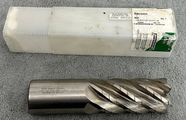 WIDIA HANITA 5329558 2" Diameter HSS Rougher End Mill - Made in USA - EXC+!