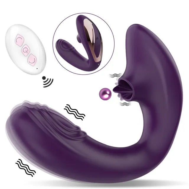 G-spot Massager Clit Licking Vibrator Dildo Remote Control Adult Women Sex Toy