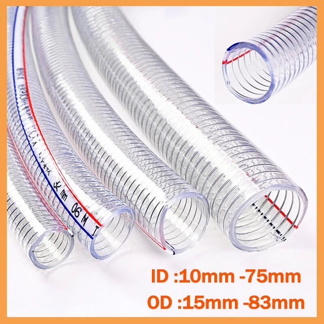 HEAVY DUTY BRAIDED Wire Reinforced Clear Flexible PVC Hose Pipe Water