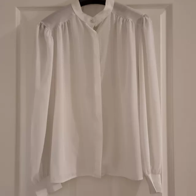 Vintage 80s St Michael’s Marks & Spencer Ladies blouse Size 16 White