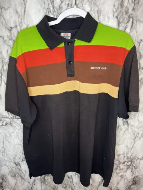 Burger King Employee Work Uniform Polo Shirt Men's Size XL