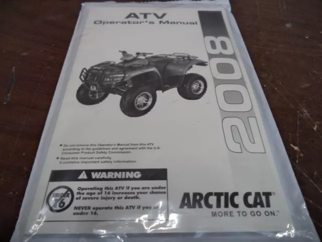Arctic Cat OEM New owners manual ATV 2008  #6962