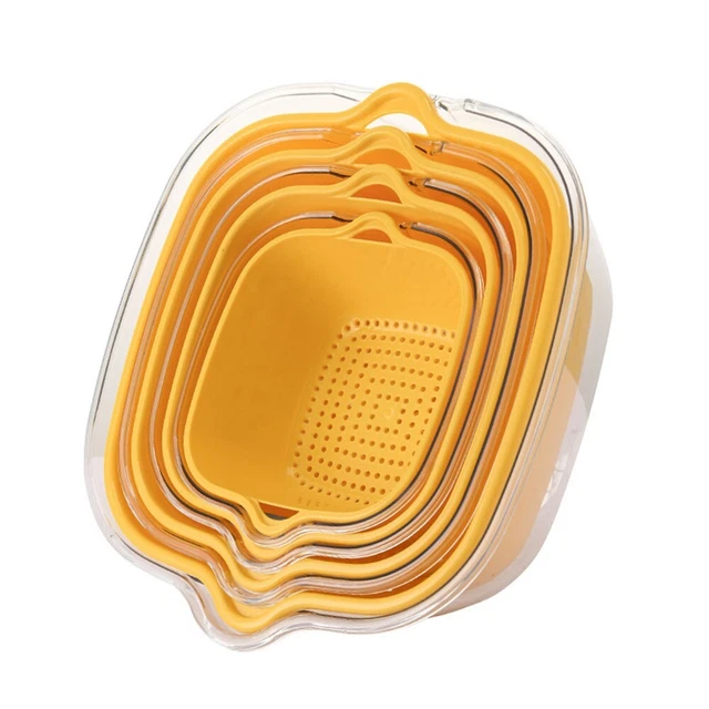 Cesta de plástico de gran capacidad y diseño hueco para frutas y verduras